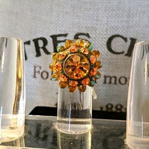 Artisan Crystal and Glass Bead Ring